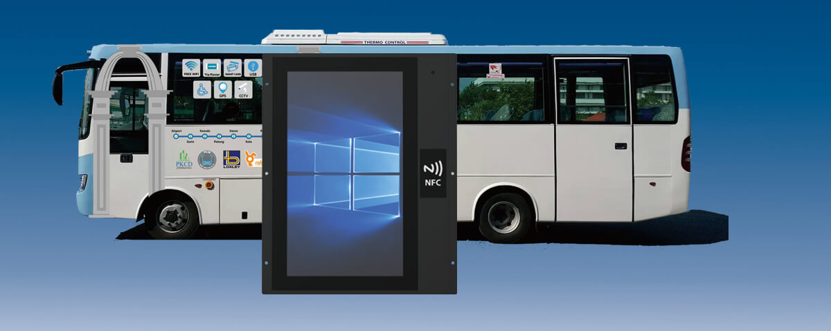 Industrial touch panel PC used in Vehicle indoor & outdoor application.