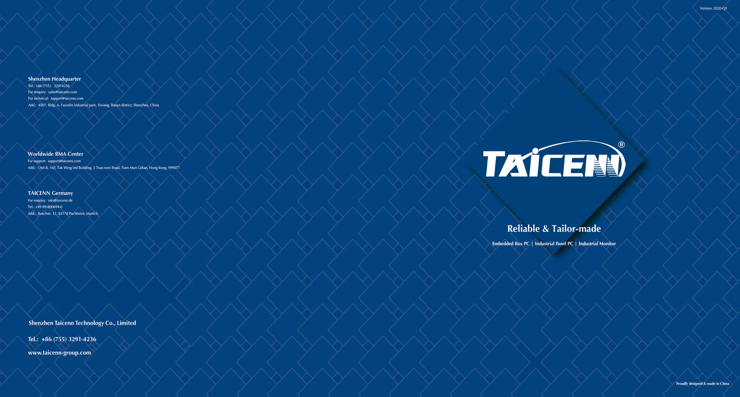 TAICENN newly released Spring version 2020Q1 catalogue