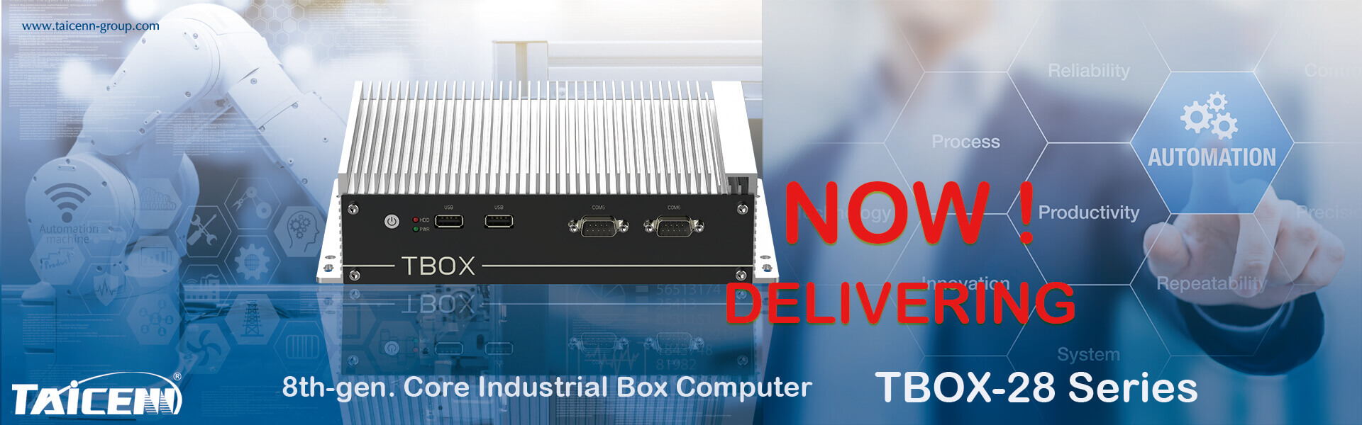 TAICENN 8th-gen. CPU platform Industrial Fanless Computer TBOX-28X2 are available right now !