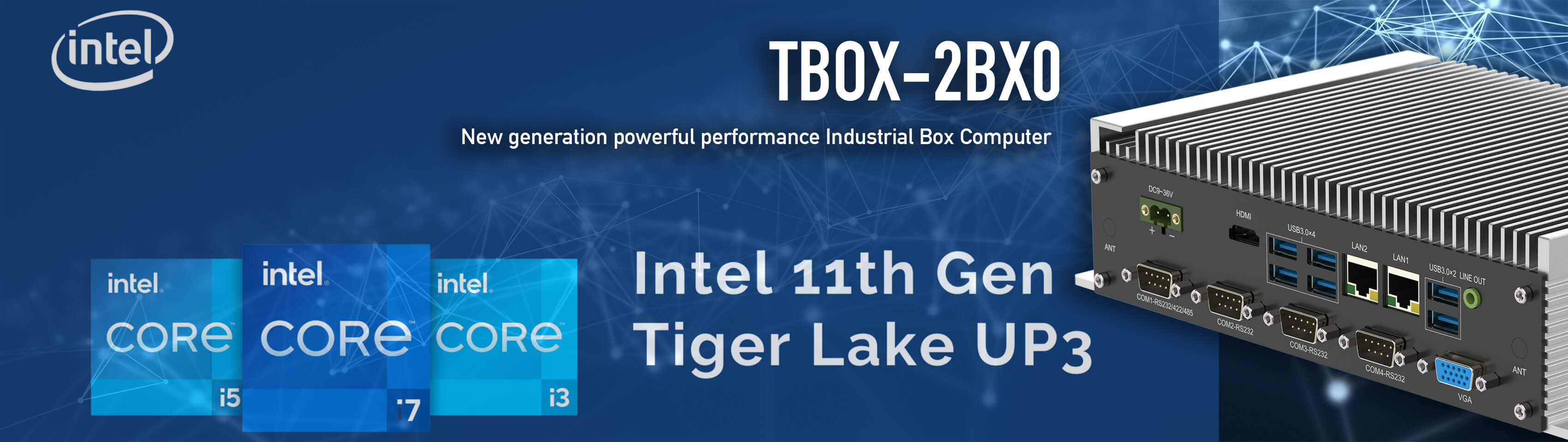 TAICENN 11th gen. Tiger Lake UP3 Core Industrial Fanless Computer TBOX-2BX0 is arriving now