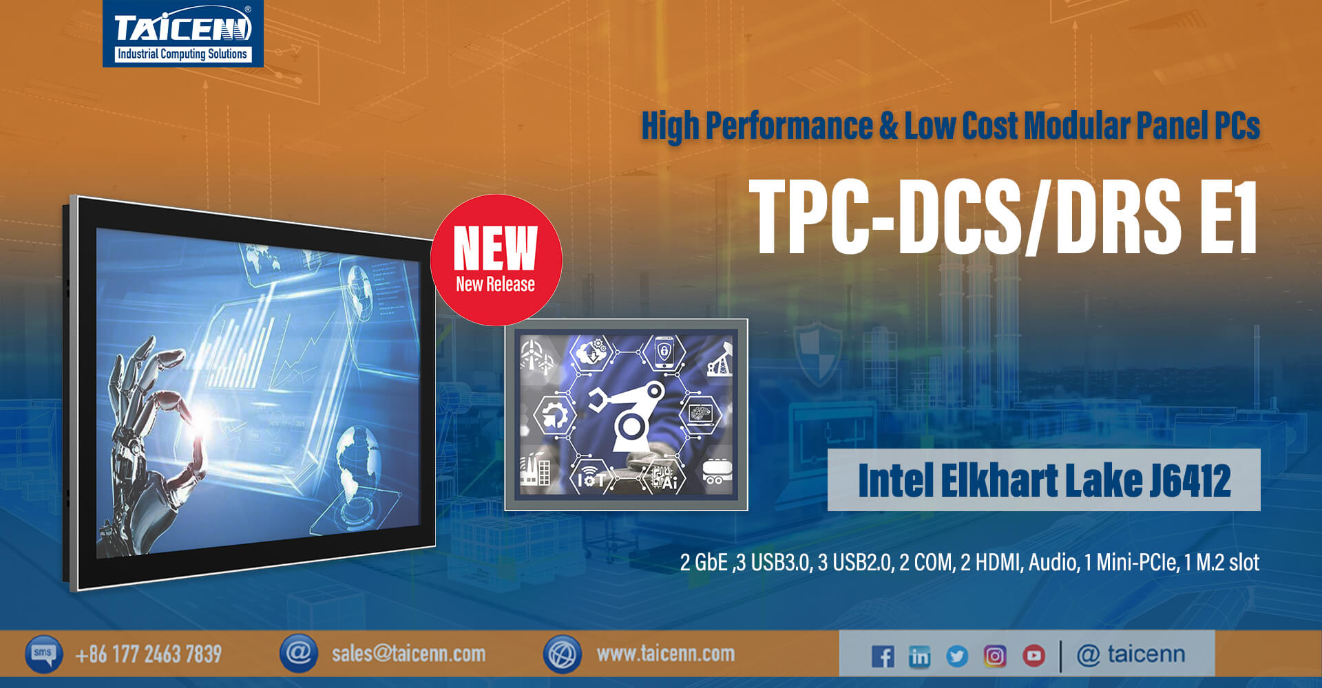 New Modular Touch Panel PCs with Intel Elkhart Lake J6412 processor