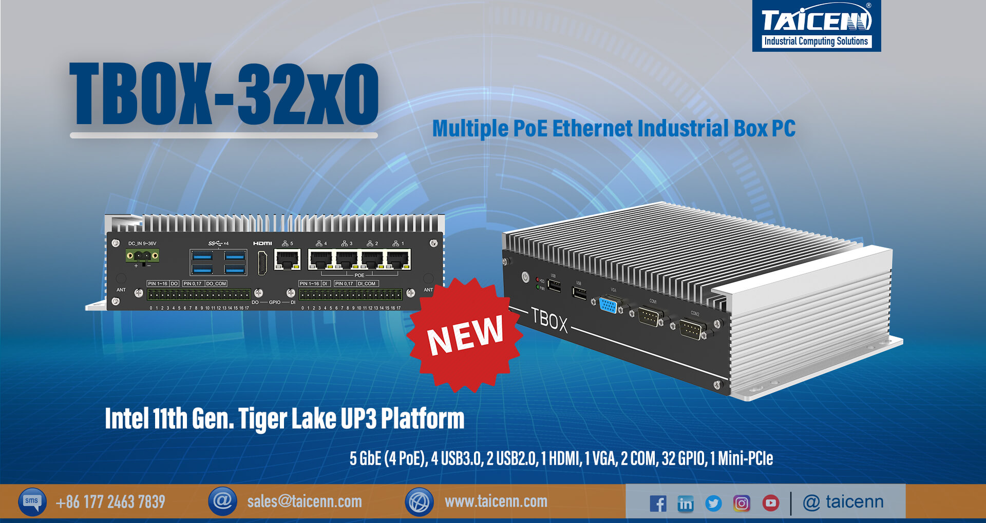 New Rugged PoE Box PC with Intel Tiger Lake UP3 platform